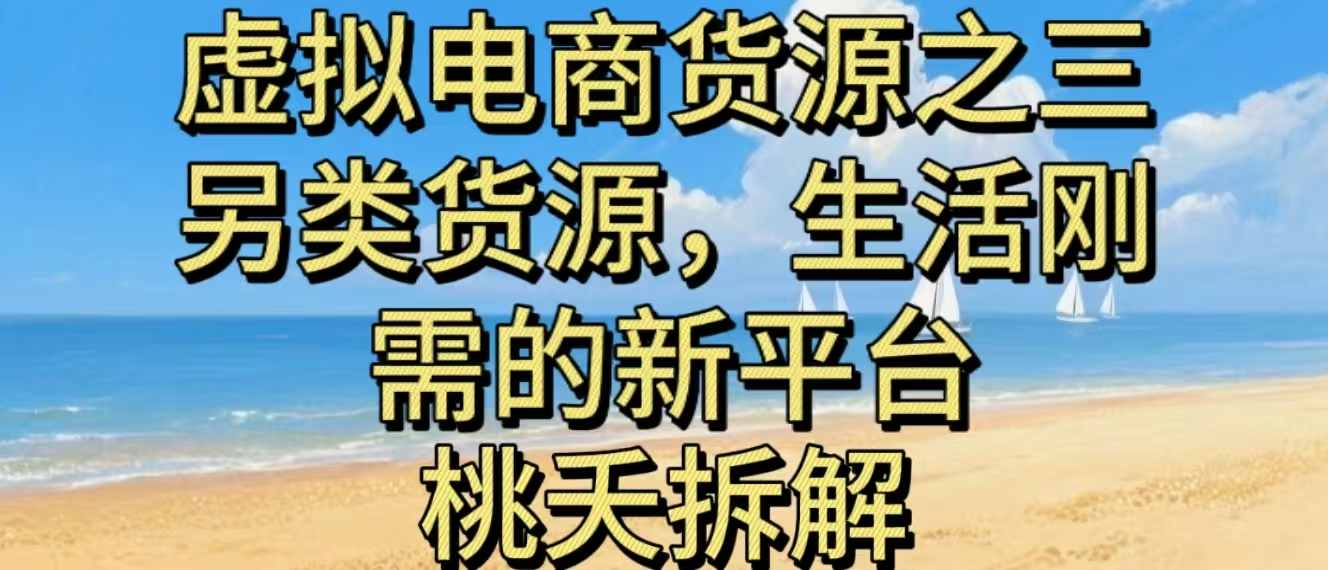 虚拟电商之三另类的货源，生活刚需的新平台-数智网创