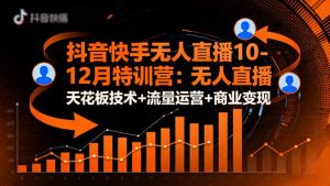抖音快手无人直播10-12月特训营：无人直播天花板技术+流量运营+商业变现-数智网创