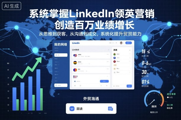 系统掌握LinkedIn领英营销，创造百万业绩增长，从思维到获客，从沟通到成交，系统化提升外贸能力-数智网创