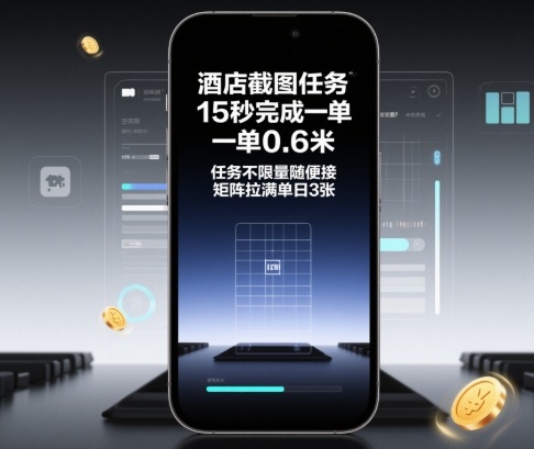 酒店截图任务，15秒完成一单，一单0.6米，任务不限量随便接，矩阵拉满单日3张【揭秘】-数智网创