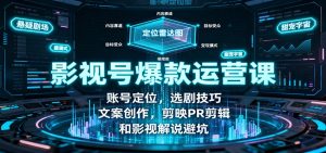 影视号爆款运营课：账号定位，选剧技巧，文案创作，剪映PR剪辑和影视解说避坑-数智网创