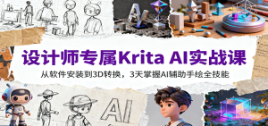 设计师专属Krita AI实战课：从软件安装到3D转换，3天掌握AI辅助手绘全技能-数智网创