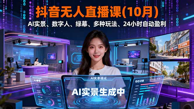 抖音无人直播课(10月-数智网创