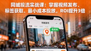 同城投流实战课：掌握视频发布、标签获取、最小成本投放，ROI提升3倍-数智网创