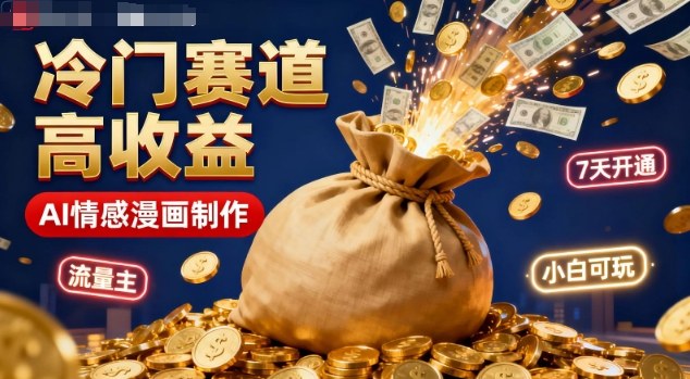 公众号冷门赛道,用AI做情感漫画,7天开通流量主,操作简单,小白可玩-数智网创