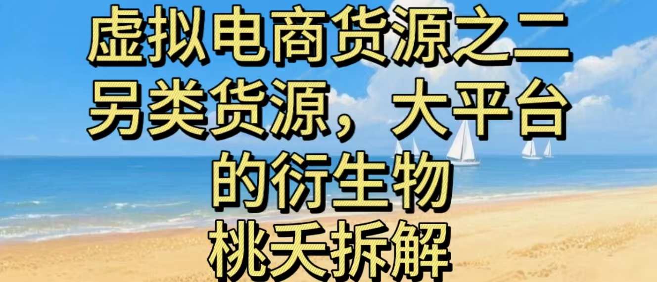 虚拟电商之二—另类的货源，大平台的衍生物-数智网创
