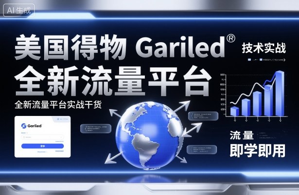 美国得物Gariled技术实战,全新流量平台实战干货,即学即用-数智网创