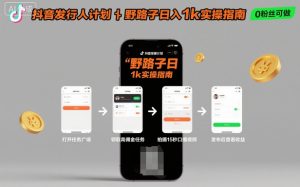 抖音发行人计划全新野路子玩法，随时随地，只要有手机，就能操作，日入1k+【揭秘】-数智网创