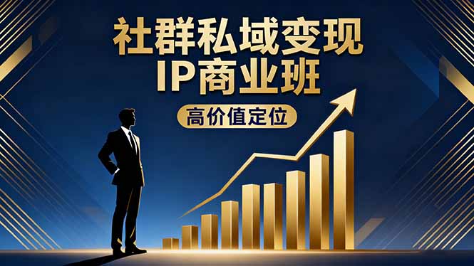 社群私域变现IP商业班，高价值定位,精准引流,私聊成交，实践年盈利破百万-数智网创