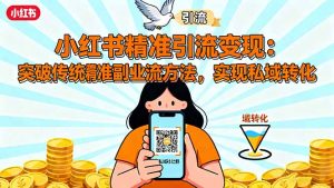 小红书精准引流变现：突破传统副业思维，掌握精准引流方法，实现私域转化-数智网创