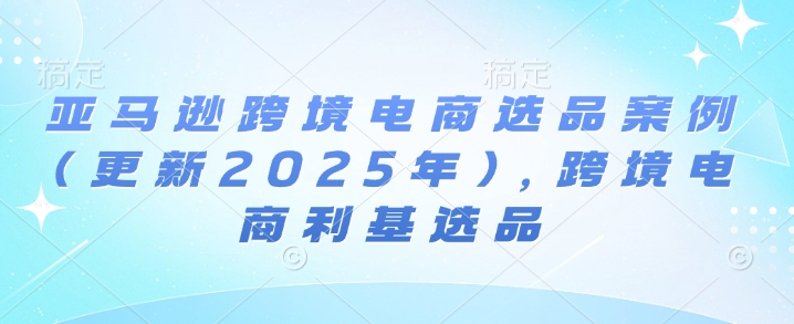 亚马逊跨境电商选品案例(更新2025年10月)，跨境电商利基选品-数智网创