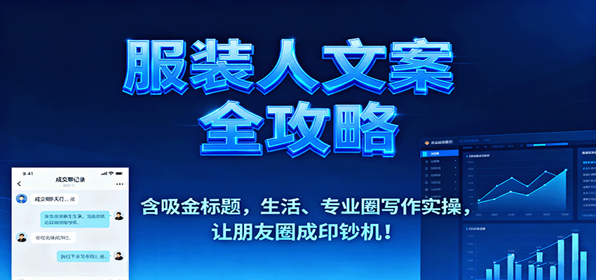 服装人文案全攻略，含吸金标题，生活、专业圈写作实操，让朋友圈成印钞机！-数智网创