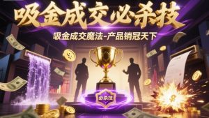 吸金成交必杀技，吸金成交魔法-产品销冠天下-数智网创