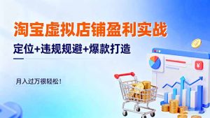 淘宝虚拟店铺盈利实战：定位+违规规避+爆款打造，月入过万很轻松！-数智网创