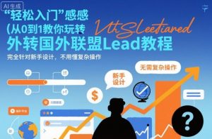 国外联盟賺美刀项目，从0到1教你玩转国外联盟Lead教程，纯新手可操作性100%-数智网创