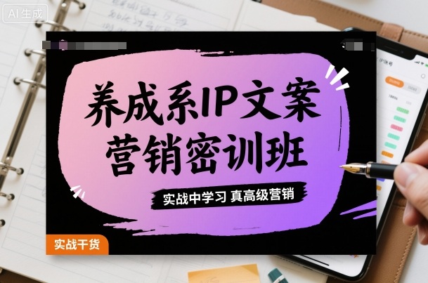 养成系IP文案营销密训班，实战中学习真高级营销-数智网创