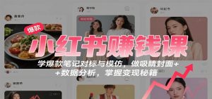 小红书赚钱课：学爆款笔记对标与模仿，做吸睛封面 + 数据分析，掌握变现秘籍-数智网创