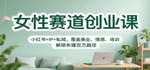 女性赛道创业课:小红书+IP+私域,覆盖美业、情感、培训,解锁年赚百万路径-数智网创