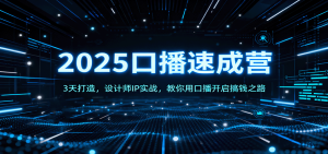 2025口播速成营：3天打造，设计师IP实战，教你用口播开启搞钱之路-数智网创