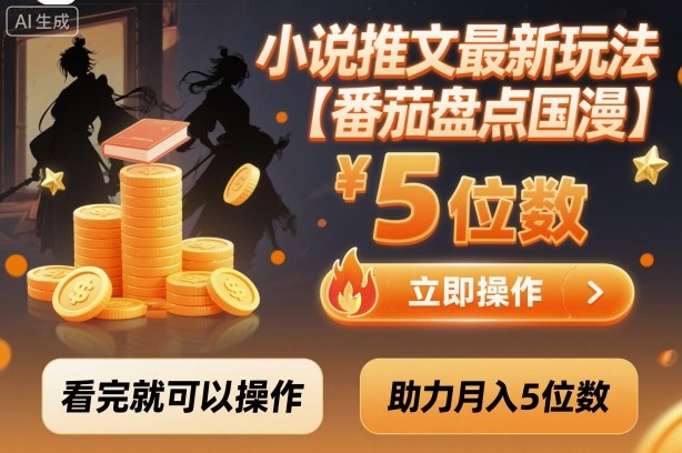 小说推文最新玩法,助力月入5位数【番茄盘点国漫】玩法,看完就可以操作-数智网创