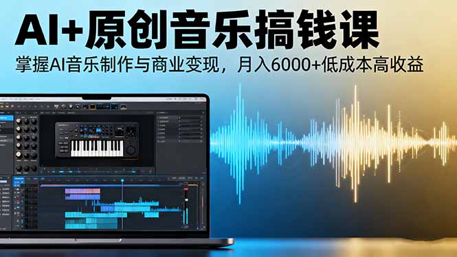 AI+原创音乐搞钱课:掌握AI音乐制作与商业变现,月入6000+低成本高收益-数智网创