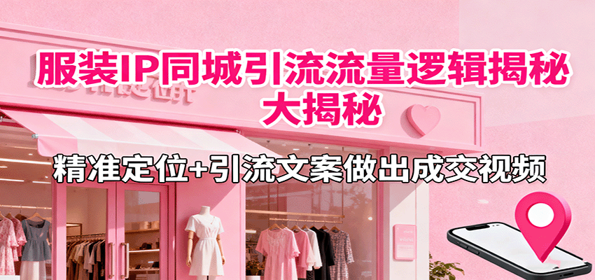 服装IP同城引流流量逻辑大揭秘,精准定位+引流文案做出成交视频-数智网创