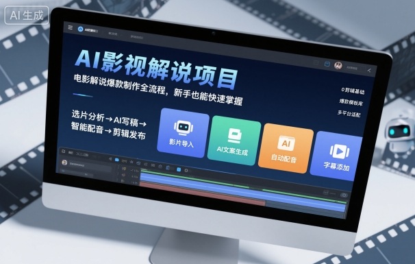 AI影视解说项目，电影解说爆款制作全流程，新手也能快速掌握-数智网创