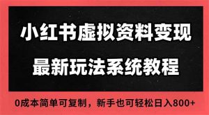 2025小红书虚拟资料最新开店运营教程，搜索流变现玩法，一人多店0成本...-数智网创