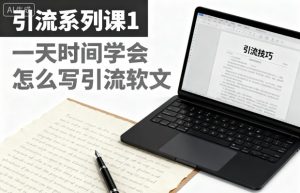 引流系列课1,一天时间学会怎么写引流软文-数智网创