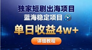 全网独家短剧出海掘金,蓝海红利,单日最高收益5w+,别卷国内了【揭秘】-数智网创