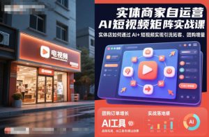 实体商家自运营AI短视频矩阵实战课，实体店如何通过AI+短视频实现引流拓客、团购增量-数智网创