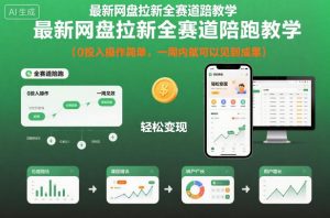 最新网盘拉新全赛道陪跑教学，0投入操作简单，一周内就可以见到成果-数智网创