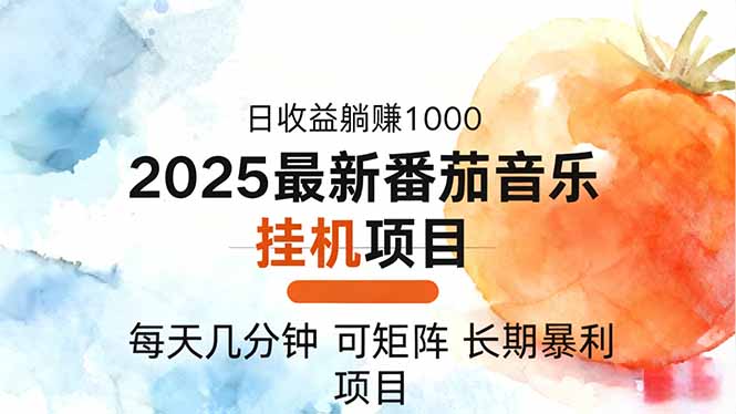 2025年最新番茄音乐人挂机项目，每天几分钟，月入1000＋，可矩阵，一台…-数智网创