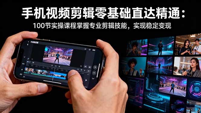 手机视频剪辑零基础直达精通：100节实操课程掌握专业剪辑技能，实现稳…-数智网创