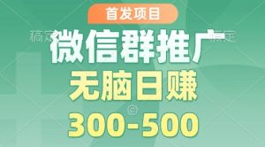 首发项目，微信群推广掘金，多号矩阵无脑日入3-5张【揭秘】-数智网创