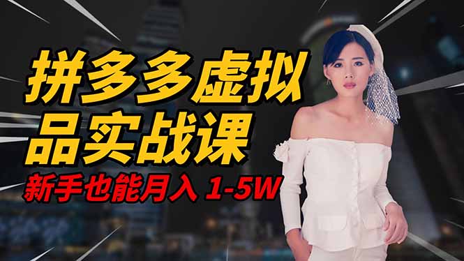 2025 拼多多虚拟品系统实战课,轻资产项目,可矩阵开工作室,新手也能…-数智网创