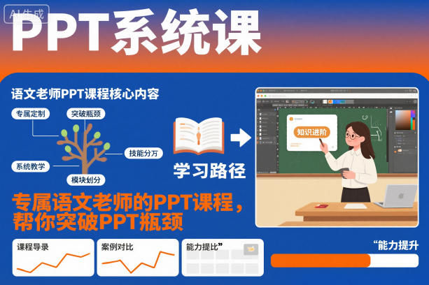PPT系统课,专属语文老师的PPT课程,帮你突破PPT瓶颈-数智网创