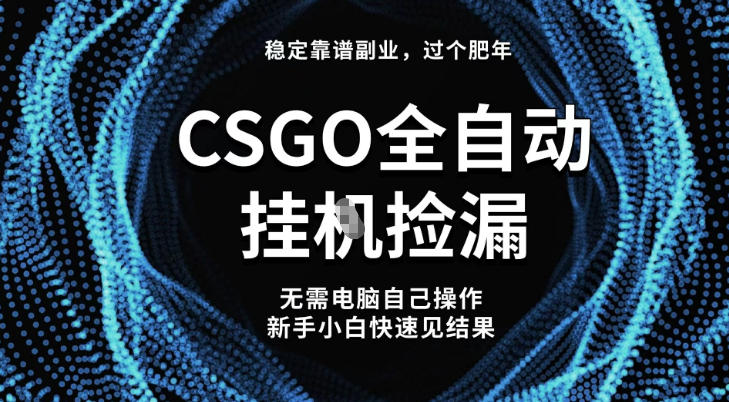 【稳定副业】全球最热门游戏CSGO全自动捡漏,最新玩法,新手小白日入5张+【揭秘】-数智网创