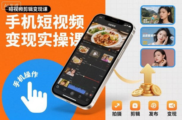 手机短视频变现实操课,短视频剪辑变现课-数智网创
