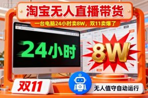 淘宝无人直播带货，一台电脑214小时卖8W，双11卖爆了【揭秘】-数智网创