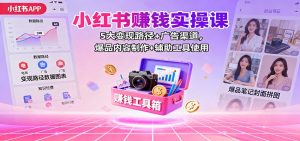 小红书赚钱实操课:5大变现路径+广告渠道,爆品内容制作+辅助工具使用-数智网创