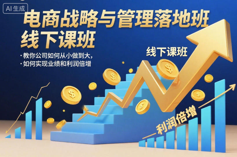 电商战略与管理落地班线下课,教你公司如何从小做到大,如何实现业绩和利润倍增【录音】-数智网创