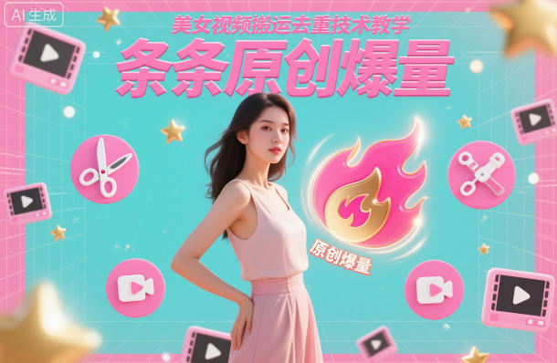 美女视频搬运去重技术教学，条条原创爆量-数智网创