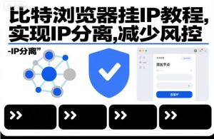 比特浏览器挂IP教程，实现IP分离，减少风控-数智网创