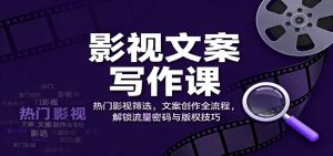 影视文案写作课：热门影视筛选，文案创作全流程，解锁流量密码与版权技巧-数智网创