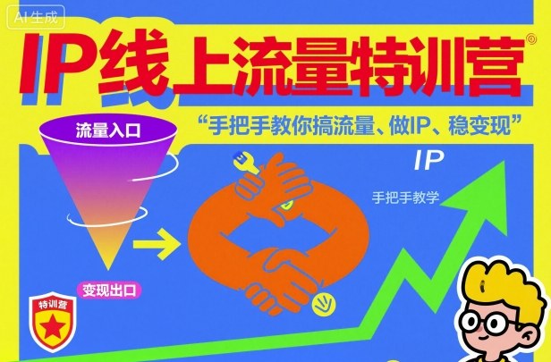 IP线上流量特训营，手把手教你搞流量、做IP、稳变现-数智网创