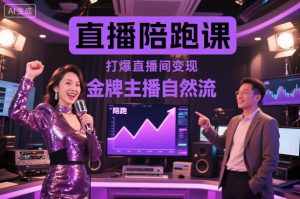 直播陪跑课,金牌主播自然流打爆直播间,复制高变现玩法-数智网创