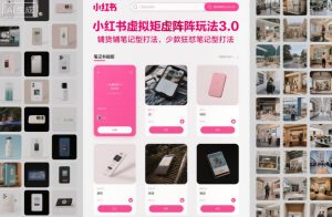 小红书虚拟矩阵玩法3.0，铺货铺笔记型打法，少款狂怼笔记型打法-数智网创