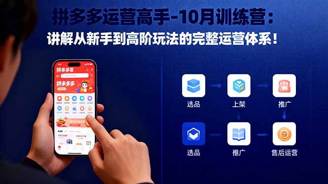 拼多多运营高手-10月训练营：讲解从新手到高阶玩法的完整运营体系！-数智网创