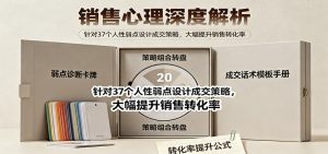 销售心理深度解析:针对37个人性弱点设计成交策略,大幅提升销售转化率!-数智网创
